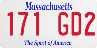 MA license plate 171GD2