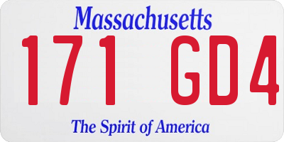 MA license plate 171GD4