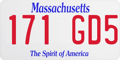 MA license plate 171GD5