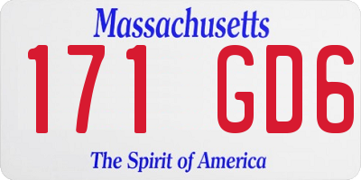 MA license plate 171GD6