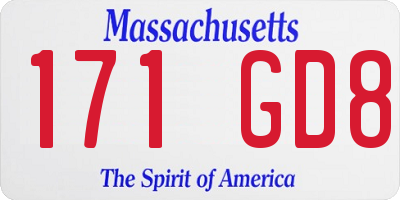 MA license plate 171GD8