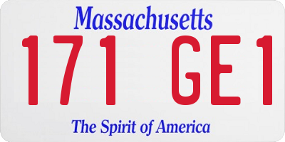 MA license plate 171GE1