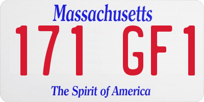 MA license plate 171GF1
