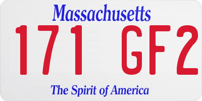 MA license plate 171GF2