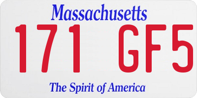 MA license plate 171GF5