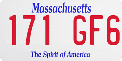 MA license plate 171GF6