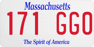 MA license plate 171GG0
