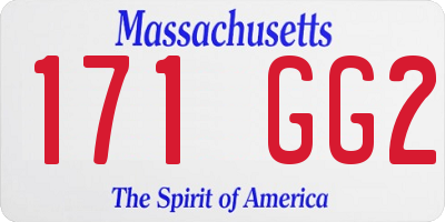 MA license plate 171GG2