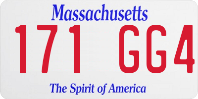 MA license plate 171GG4