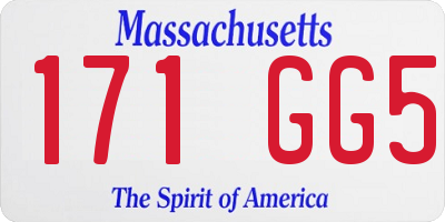 MA license plate 171GG5