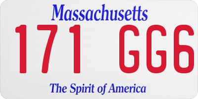 MA license plate 171GG6