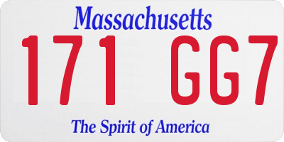 MA license plate 171GG7