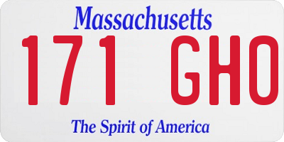 MA license plate 171GH0