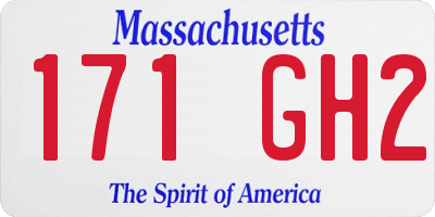 MA license plate 171GH2