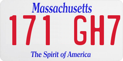 MA license plate 171GH7
