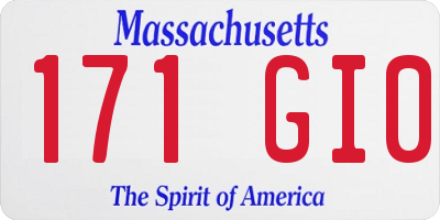 MA license plate 171GI0