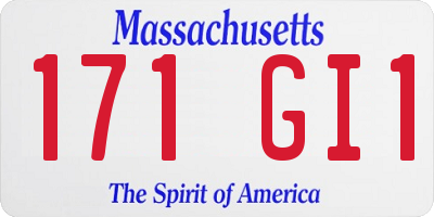 MA license plate 171GI1