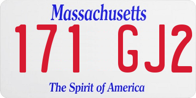MA license plate 171GJ2