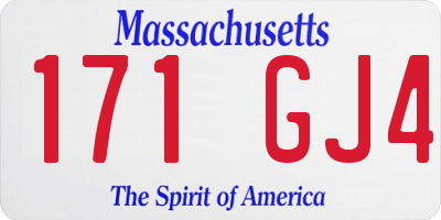 MA license plate 171GJ4