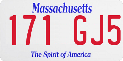 MA license plate 171GJ5