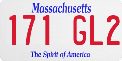 MA license plate 171GL2
