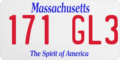 MA license plate 171GL3