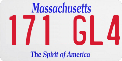 MA license plate 171GL4