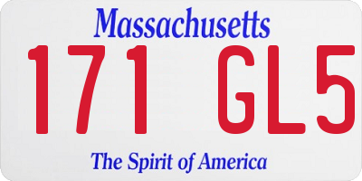 MA license plate 171GL5