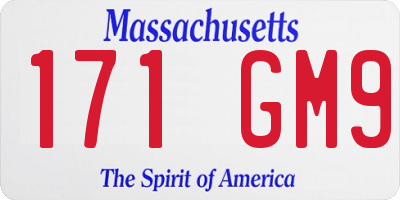 MA license plate 171GM9