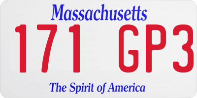 MA license plate 171GP3