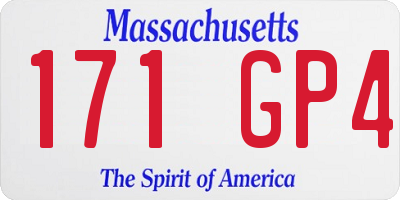 MA license plate 171GP4