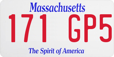 MA license plate 171GP5