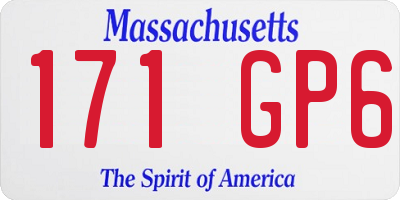MA license plate 171GP6