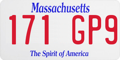 MA license plate 171GP9