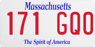 MA license plate 171GQ0