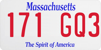 MA license plate 171GQ3