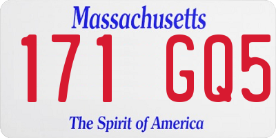 MA license plate 171GQ5