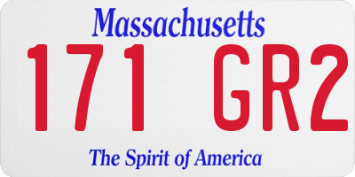 MA license plate 171GR2