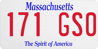 MA license plate 171GS0