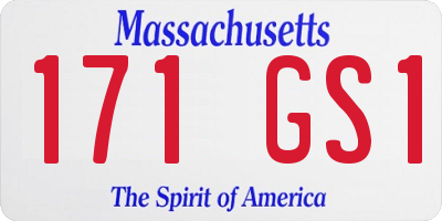 MA license plate 171GS1