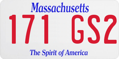 MA license plate 171GS2
