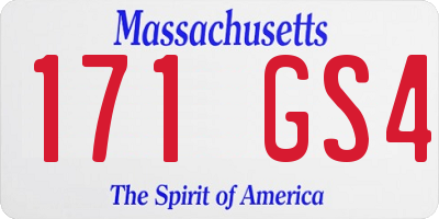 MA license plate 171GS4