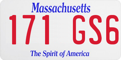 MA license plate 171GS6