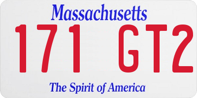 MA license plate 171GT2