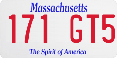 MA license plate 171GT5