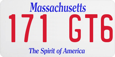MA license plate 171GT6