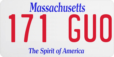 MA license plate 171GU0