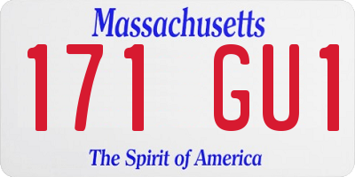 MA license plate 171GU1