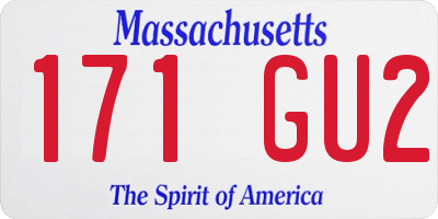 MA license plate 171GU2