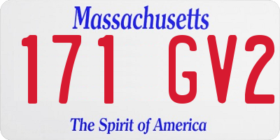 MA license plate 171GV2